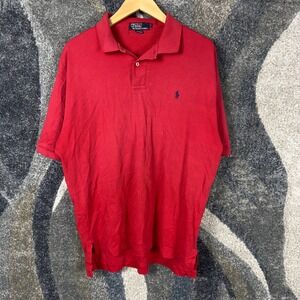Vintage Polo Ralph Lauren Polo Shirt Mens L Red Excellent Made in USA Cotton